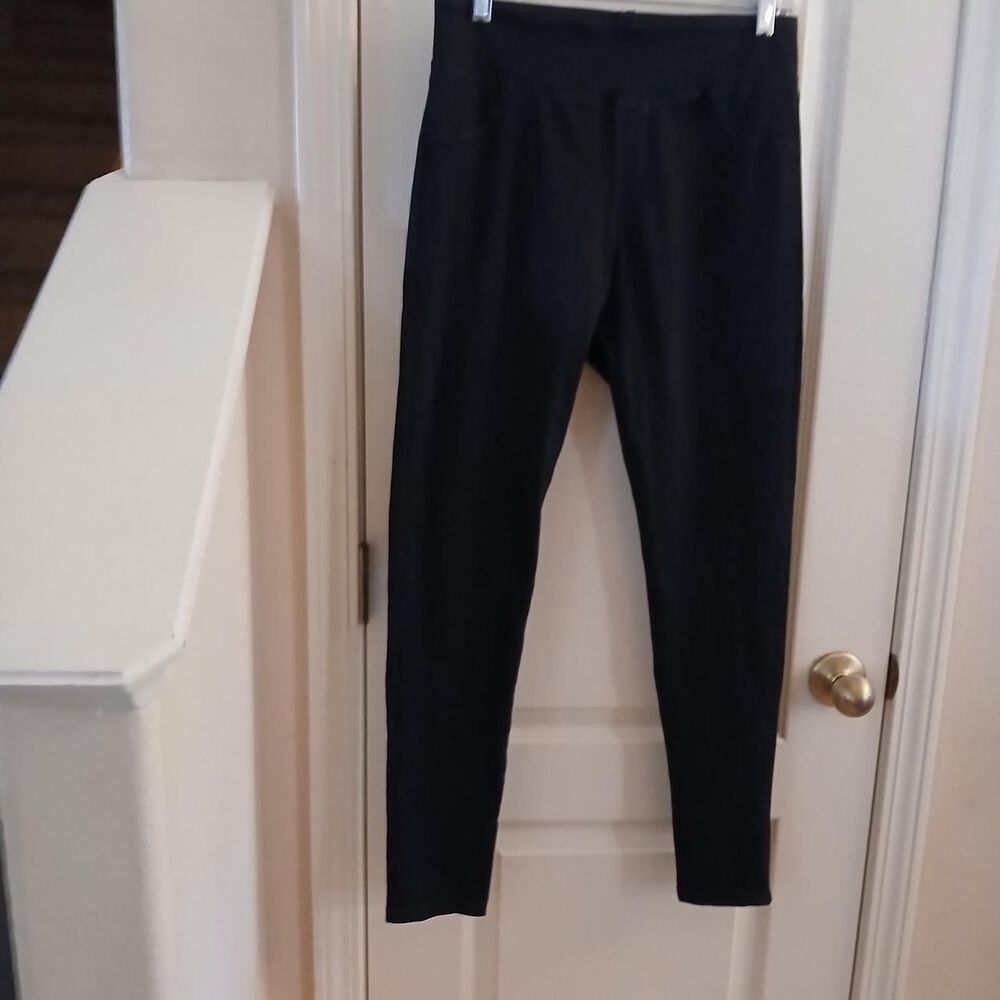NWT Halara Black Flex Denim Casual Leggings Viral Jeggings L Classic Basic - Picture 2 of 8
